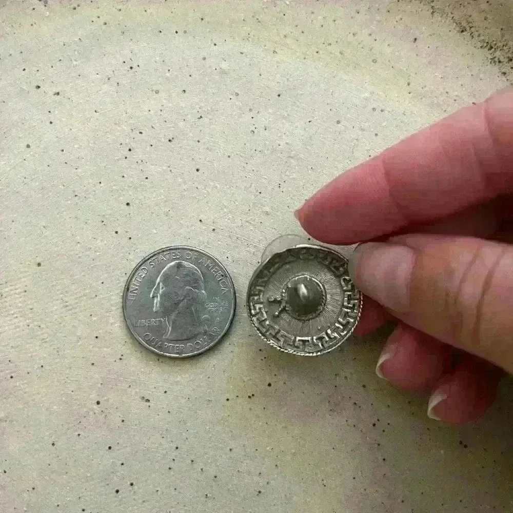 Stealing silver antique sombrero earrings